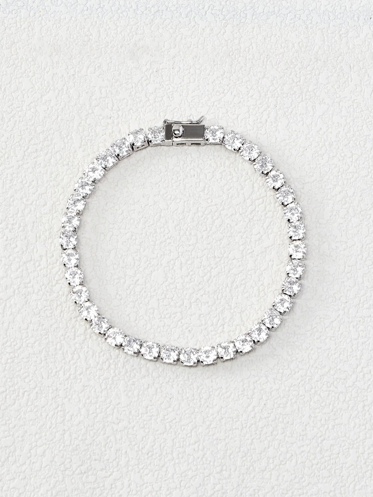 Cubic Zirconia Bracelet Silver Rhinestone Daily Wear