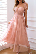 Celebrities Elegant Solid Frenulum Sequined Mesh POLO collar Evening Dress Dresses