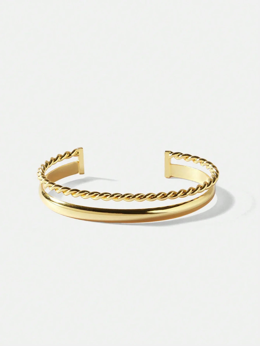 Gold Plated Geometric Asymmetric Line Bangle For Daily Wear